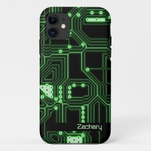 Neon Green Circuit Board   Personalised Phone Case