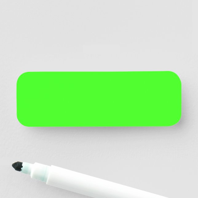 Neon Green Classic Name Tag – Customisable (In Situ)