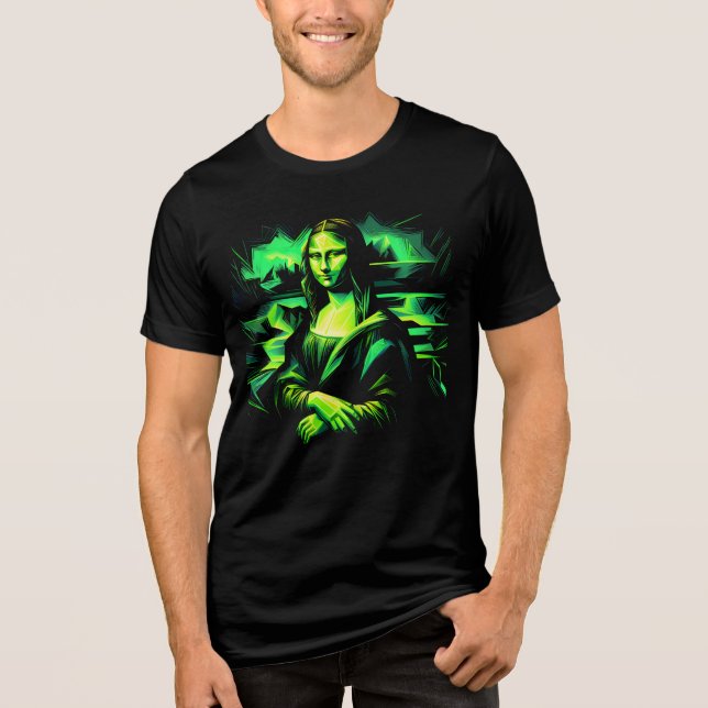 Neon Green Colour Mona Lisa  Tri-Blend Shirt (Front)