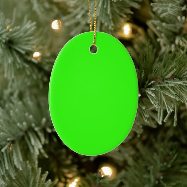 Neon Green Custom Ornament Tag (Tree)