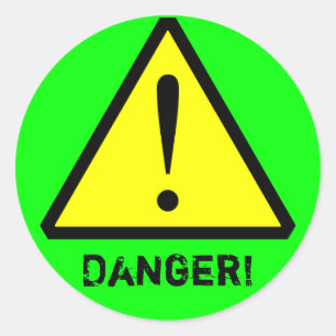 Neon Green Customisable Warning Symbol Sticker