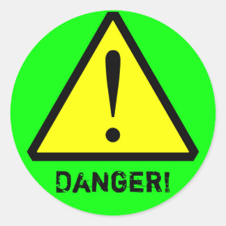 Neon Green Customisable Warning Symbol Sticker