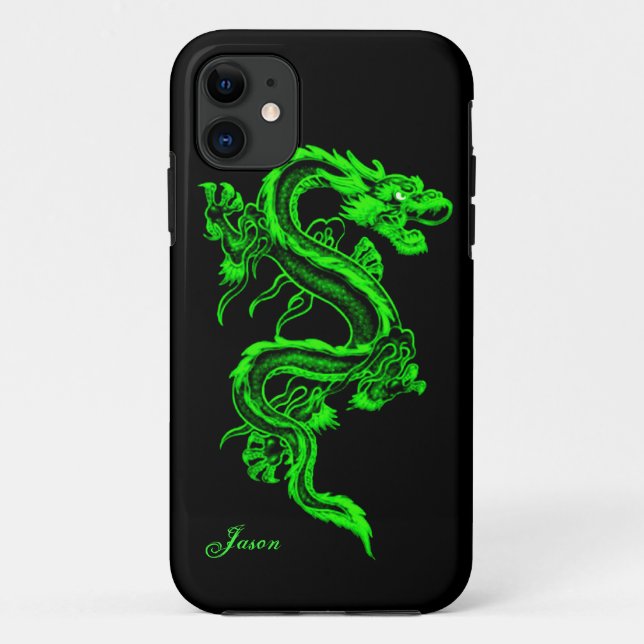 Neon Green Dragon Custom iPhone 5 Case (Back)