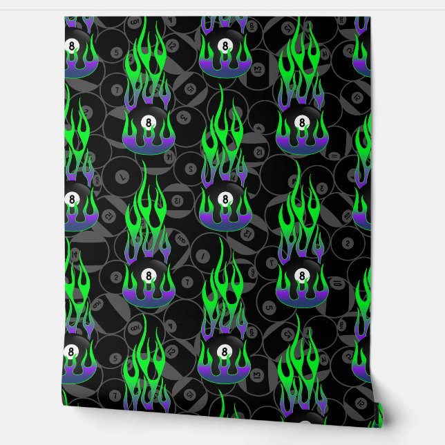 Neon Green Eight Ball Wallpaper (Unrolling)