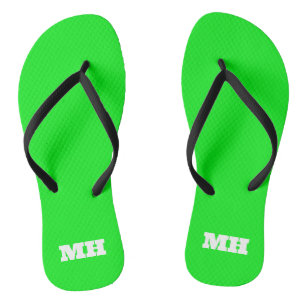 Neon Green Elegant Minimalist Colour Plain Bright Thongs