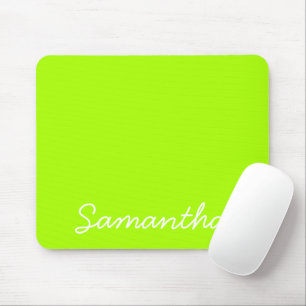neon green fashion monogram mouse pad