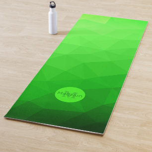 Neon green geometric mesh pattern Monogram Yoga Mat