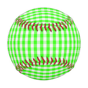Neon Green Gingham Pattern by Shirley Taylor Baseball