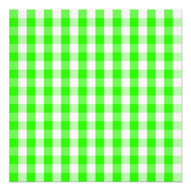 Neon Green Gingham Pattern by Shirley Taylor Photo Print (Front)