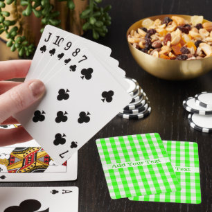 Neon Green Gingham Pattern by Shirley Taylor Playing Cards