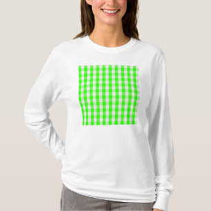 Neon Green Gingham Pattern by Shirley Taylor T-Shirt
