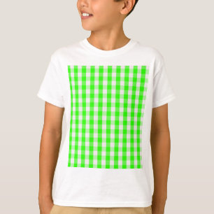 Neon Green Gingham Pattern by Shirley Taylor T-Shirt