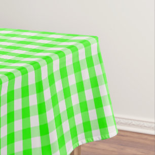 Neon Green Gingham Pattern by Shirley Taylor Tablecloth