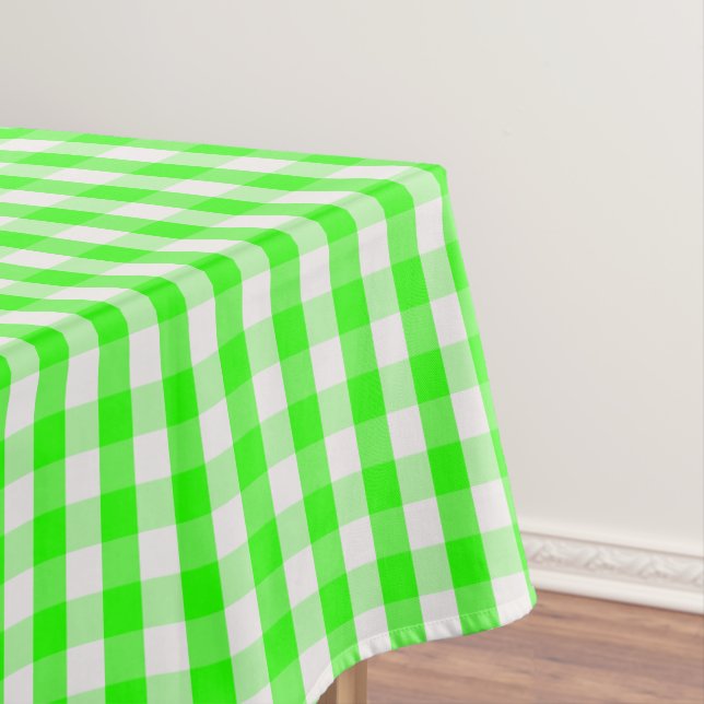 Neon Green Gingham Pattern by Shirley Taylor Tablecloth (In Situ)