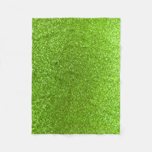 Neon green glitter fleece blanket