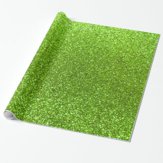 Neon green glitter wrapping paper