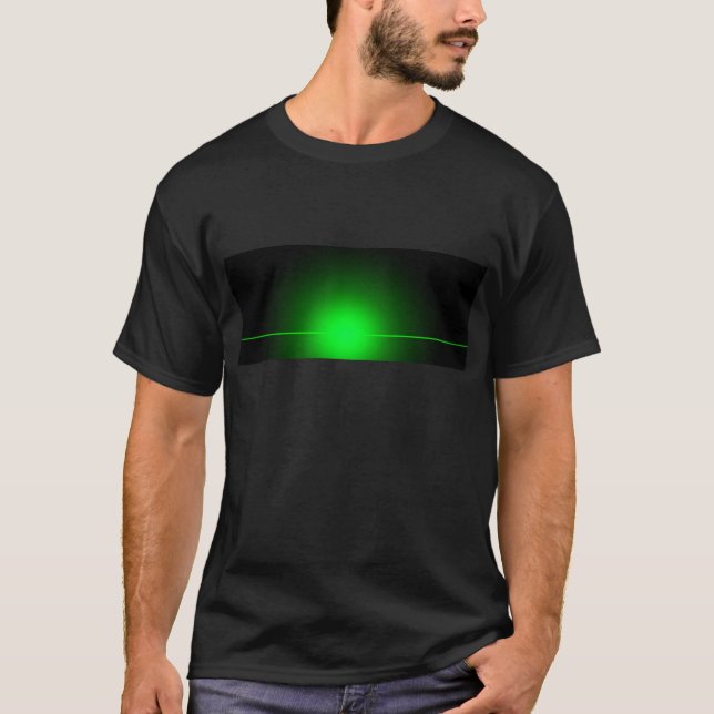 NEON GREEN GLOW BLACK BACKGROUND WALLPAPERS CUSTOM T-Shirt (Front)