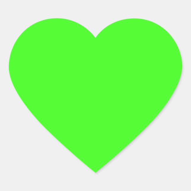 Neon Green Heart Sticker (Front)