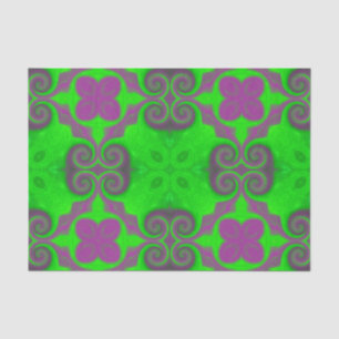 Neon Green & Hot Pink Flower Pattern Tissue Tissue Paper