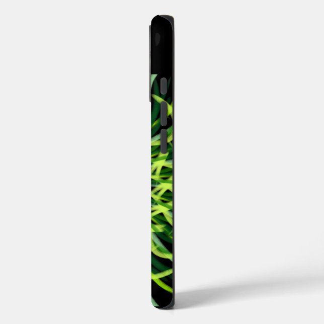 Neon Green Hypnotic Vortex Abstract Geometric Patt Case-Mate iPhone Case (Back / Left)
