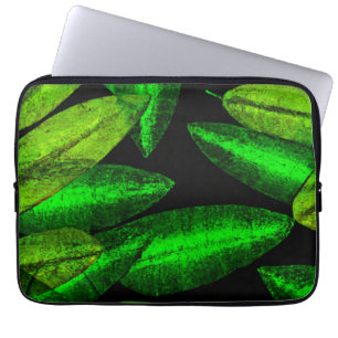 Neon Green Leaves Art. Buy Now Laptop Sleeve