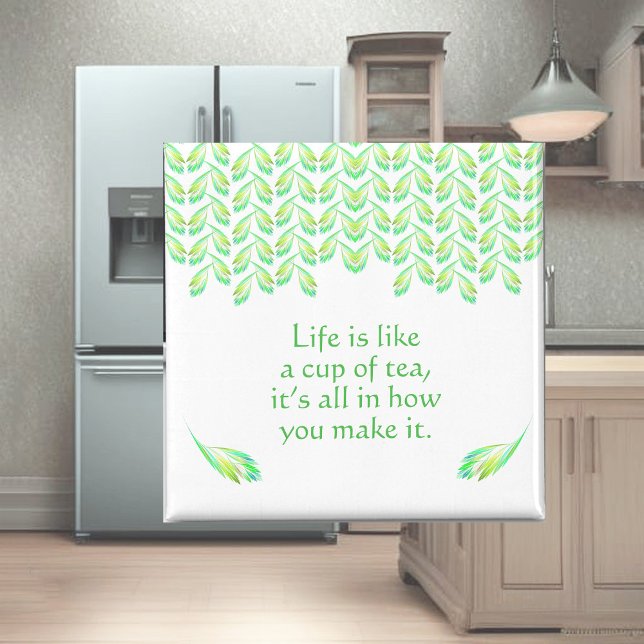 Neon green leaves - fractal art, irish saying,  magnet (Creator Uploaded)