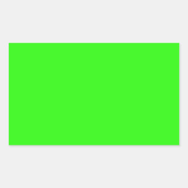 Neon Green Light Bright Fashion Colour Trend 2014 Rectangular Sticker (Front)