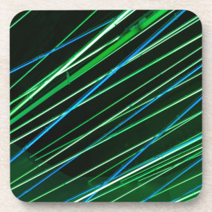 neon green lines coaster