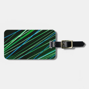 neon green lines luggage tag