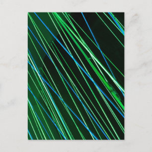 neon green lines postcard