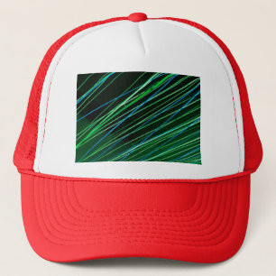 neon green lines trucker hat