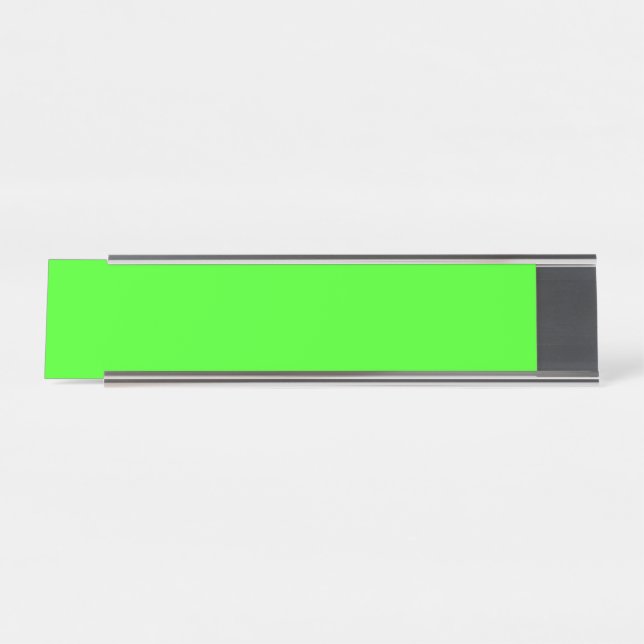 Neon Green Modern Desk Name Plate – Customisable (Front)