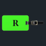 Neon Green Monogram Name Custom Wedding Gift Favou Luggage Tag<br><div class="desc">Monogrammed initial and also personal details like name,  address,  phone number and email all of which you can edit. Designed with attractive solid neon green colour background,  you can change the colour if you wish. Cool travel gift idea for him or her.</div>