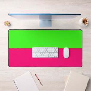 Neon Green & Neon Pink Desk Mat – Customisable