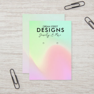 Neon Green Pink Rainbow Earring Display Card
