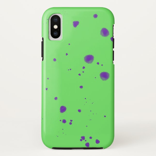 Neon Green Purple Splotches Case-Mate iPhone Case (Back)