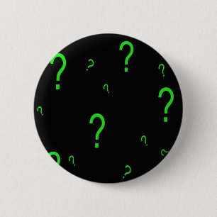 Neon Green Question Mark 6 Cm Round Badge