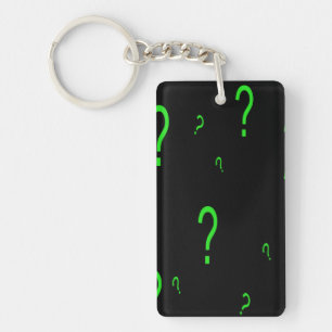 Neon Green Question Mark Key Ring