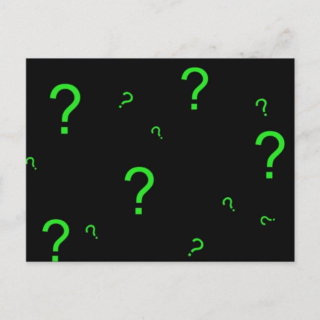 Neon Green Question Mark Postcard (Front)