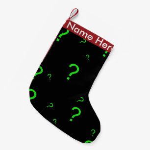 Neon Green Question Mark Small Christmas Stocking