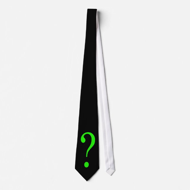 Neon Green Question Mark Tie (Front)