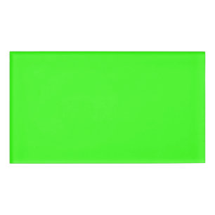 Neon Green Rectangle Name Tag