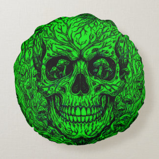 Neon Green Round Cushion