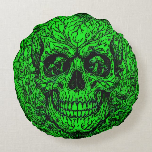 Neon Green Round Cushion (Back)