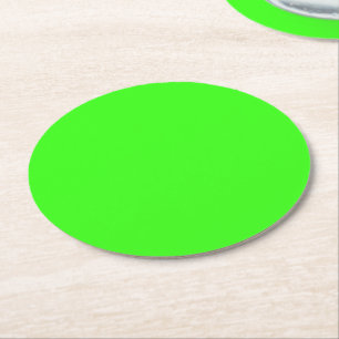 Neon Green Round Paper Coaster