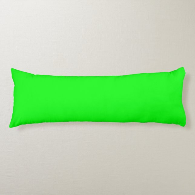 neon green screen, bright solid colour cool body cushion (Front)