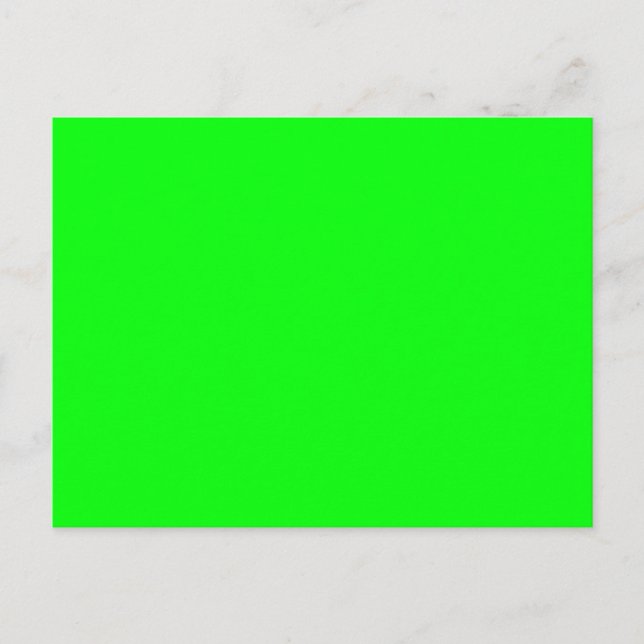 neon green screen, bright solid colour cool postcard (Front)