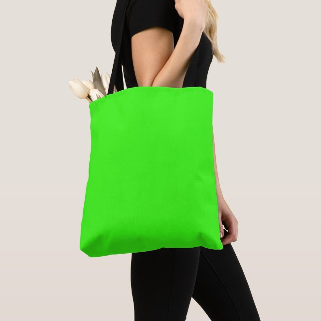 Neon Green Shoulder Tote Bag (Close Up)
