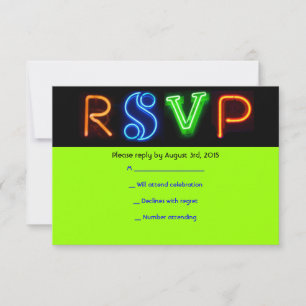 NEON GREEN SIGNS Bar Bat Mitzvah RSVP Card