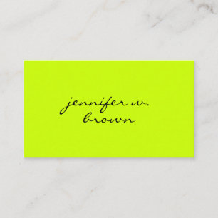 Neon green simple business card